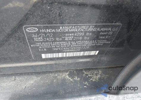 2013 Hyundai Sonata Limited z USA, uszkodzony, nr VIN 5NPEC4AC5DH567326